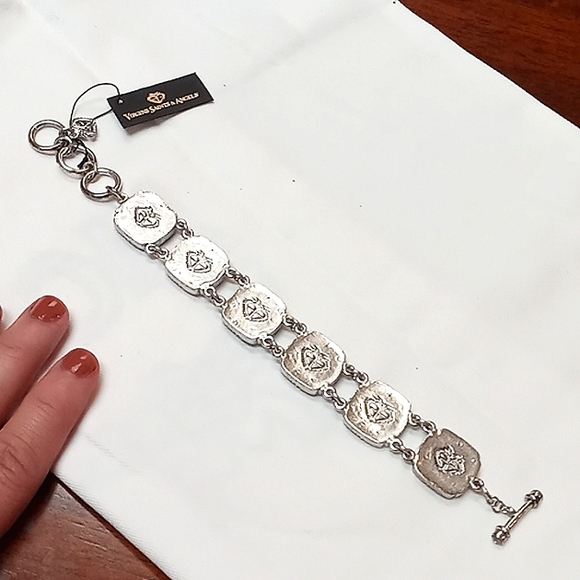 ✴ Virgins Saints & Angels Silver-tone San Benito Toggle Bracelet NEW! - Picture 2 of 16